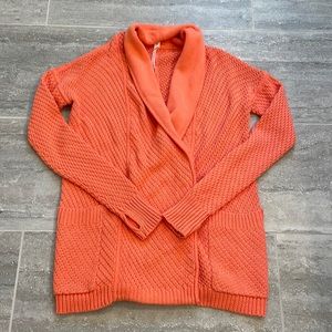 lululemon athletica Post Practice Cardigan Plum Peach Coral, Size 6